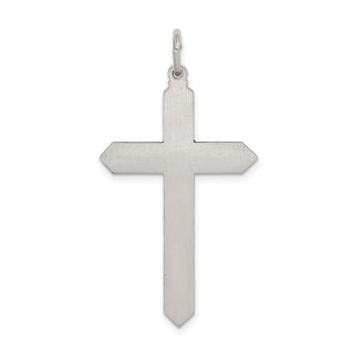 Sterling Silver Antiqued September Glass Simulated Birthstone Cross Pendant