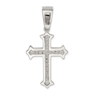 925 Sterling Silver Cubic Zirconia Cross Pendant QC4349