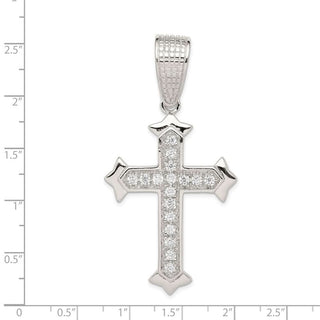 925 Sterling Silver Cubic Zirconia Cross Pendant QC4349