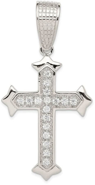 925 Sterling Silver Cubic Zirconia Cross Pendant QC4349