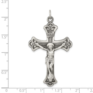 925 Sterling Silver Antiqued Inri Crucifix Pendant QC435