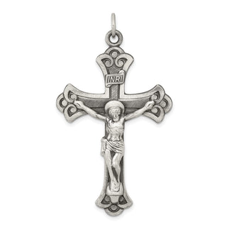 925 Sterling Silver Antiqued Inri Crucifix Pendant QC435