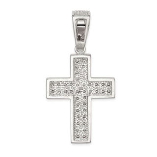 925 Sterling Silver Cubic Zirconia Cross Pendant QC4355