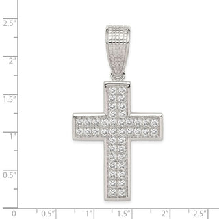 925 Sterling Silver Cubic Zirconia Cross Pendant QC4355