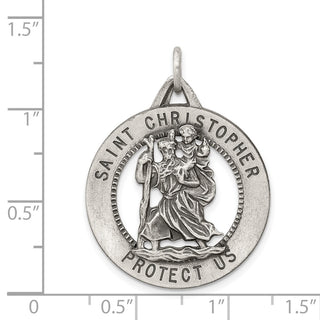Sterling Silver St. Christopher Medal Pendant QC437