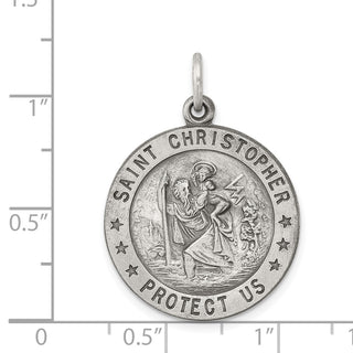 Sterling Silver St. Christopher Medal Pendant QC438