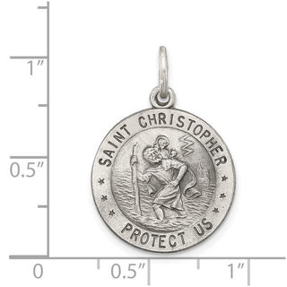 Sterling Silver St. Christopher Medal Pendant QC439