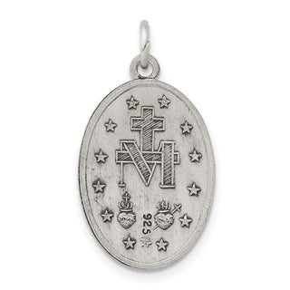 Sterling Silver Antiqued Miraculous Medal Pendant QC441