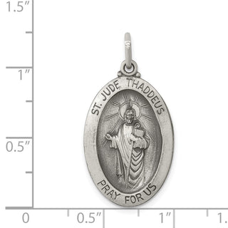 Sterling Silver Saint Jude Thaddeus Medal Pendant QC442