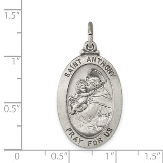 Sterling Silver Antiqued Saint Anthony Medal Pendant QC444