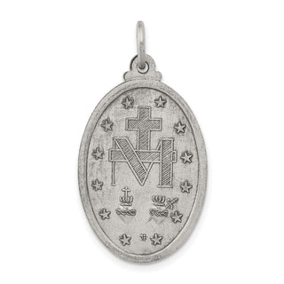 Sterling Silver Antiqued Miraculous Medal Pendant QC445