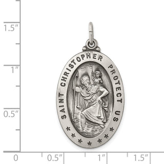 Sterling Silver St. Christopher Medal Pendant QC447