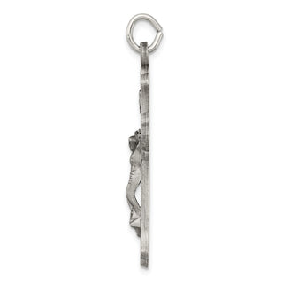 925 Sterling Silver Antiqued Inri Crucifix Pendant QC449