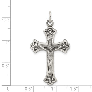 925 Sterling Silver Antiqued Inri Crucifix Pendant QC449