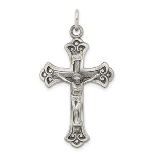 925 Sterling Silver Antiqued Inri Crucifix Pendant QC449