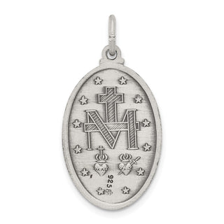 Sterling Silver Antiqued Miraculous Medal Pendant QC457