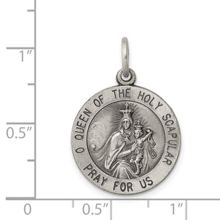 Sterling Silver Queen of the Holy Scapular Medal Pendant QC459