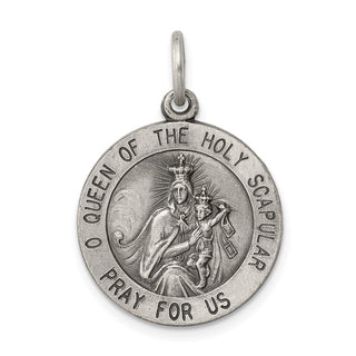Sterling Silver Queen of the Holy Scapular Medal Pendant QC459