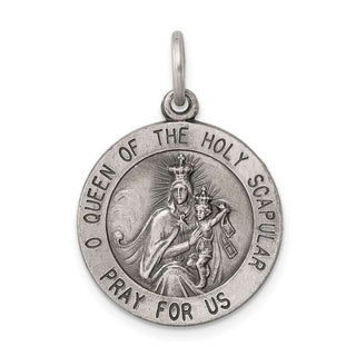 Sterling Silver Queen of the Holy Scapular Medal Pendant QC459