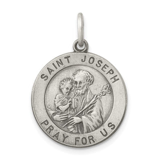 Sterling Silver Antiqued Saint Joseph Medal Pendant QC460