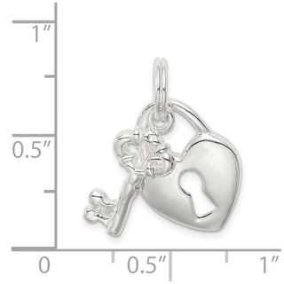Sterling Silver Heart & Key Charm