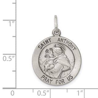 Sterling Silver Antiqued Saint Anthony Medal Pendant QC461