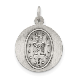 Sterling Silver Antiqued Miraculous Medal Pendant QC463