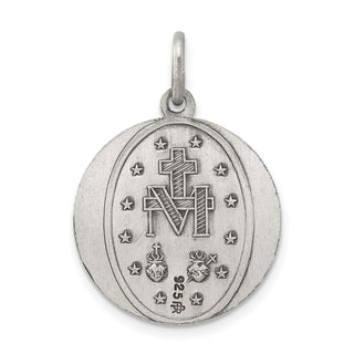 Sterling Silver Antiqued Miraculous Medal Pendant QC468