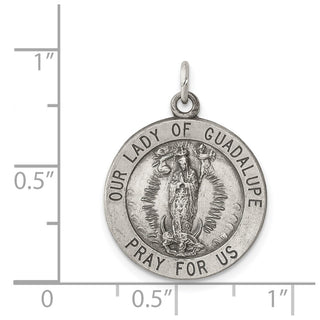 Sterling Silver Our Lady Of Guadalupe Medal Pendant QC469