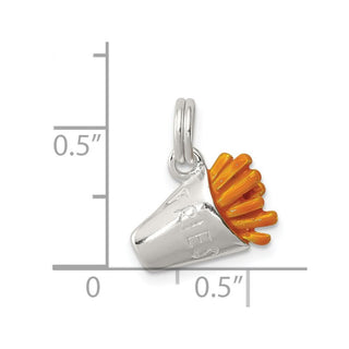 Sterling Silver Enameled French Fry Charm