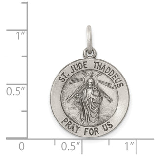 Sterling Silver St. Jude Thaddeus Medal Pendant QC470