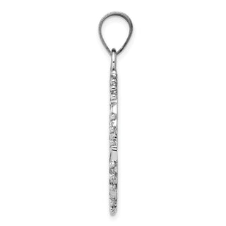 Sterling Silver Fancy Round Polished Front/Satin Back Pendant