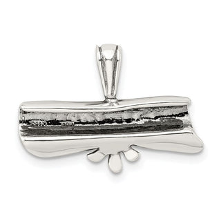 Sterling Silver Polished and Antiqued Diploma Pendant