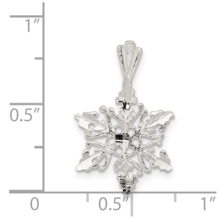 Sterling Silver Diamond-Cut Snowflake Pendant