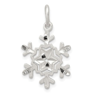Sterling Silver Diamond-Cut Snowflake Charm
