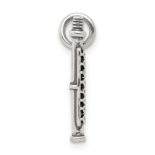 Sterling Silver Antiqued Flute Charm