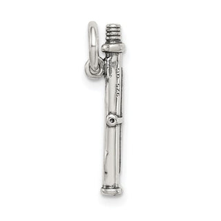Sterling Silver Antiqued Flute Charm