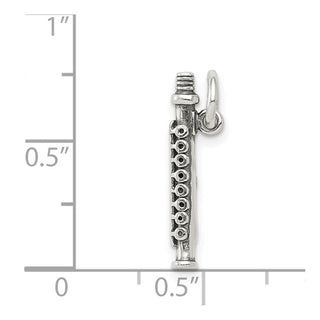 Sterling Silver Antiqued Flute Charm
