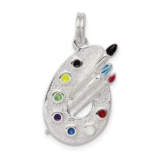 Sterling Silver Enameled Painting Palette Charm