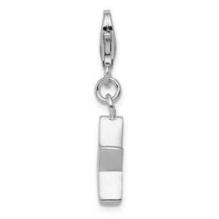 Sterling Silver Rhodium-Plated CZ Simulated April Birthstone Star Charm