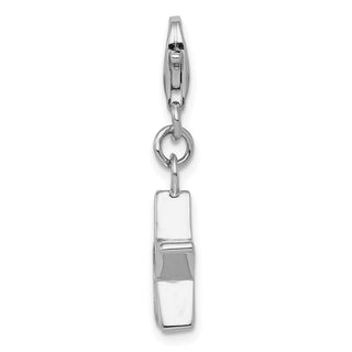 Sterling Silver Rhodium-Plated CZ Simulated May Birthstone Star Charm