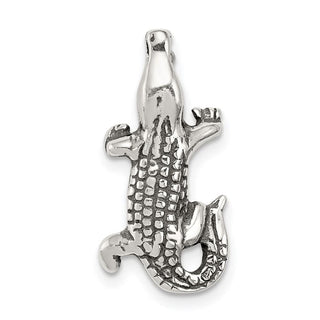 Sterling Silver Antiqued Alligator Slide