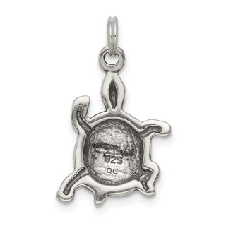 Sterling Silver Antiqued Turtle Charm QC4906