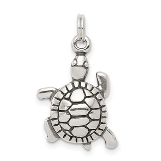 Sterling Silver Antiqued Turtle Charm QC4906