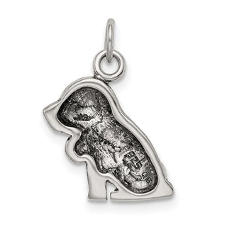 Sterling Silver Antiqued St. Bernard Charm