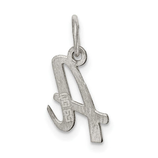 Sterling Silver Rhodium-plated Small Script Initial Z Charm