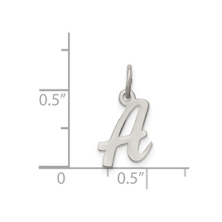 Sterling Silver Rhodium-plated Small Script Initial Z Charm