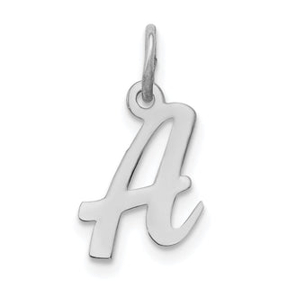 Sterling Silver Rhodium-plated Small Script Initial Z Charm