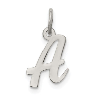 Sterling Silver Rhodium-plated Small Script Initial A Charm
