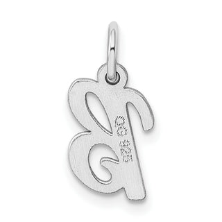 Sterling Silver Rhodium-plated Small Script Initial B Charm
